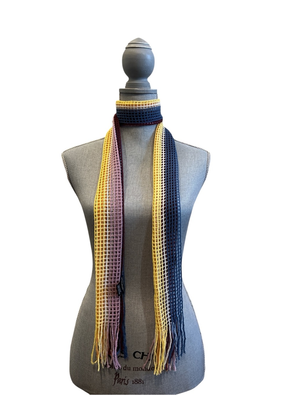 Y2K American Eagle Open Knit Skinny Scarf/Belt Multicolor Boho